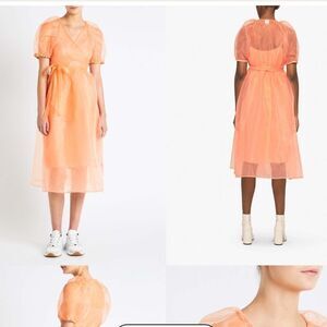 Elegant Orange Wrap Dress